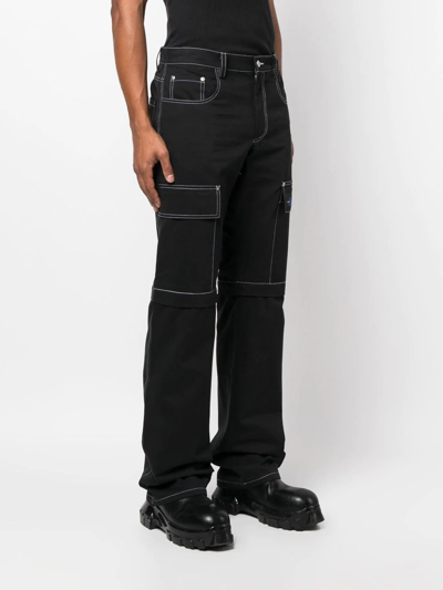 Shop Misbhv X Ufo361 Straight-leg Cargo Trousers In Black