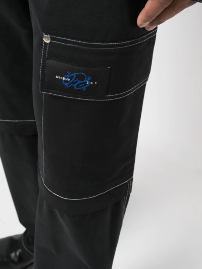 Shop Misbhv X Ufo361 Straight-leg Cargo Trousers In Black