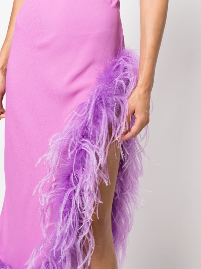 Shop Giuseppe Di Morabito Feather-detail Midi Skirt In Purple