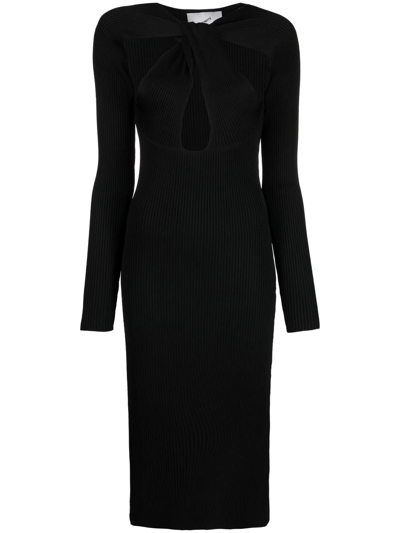 Shop Coperni Cut-out Detail Midi Dress In Black