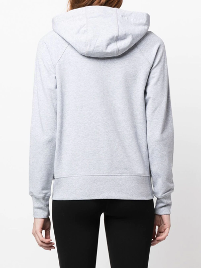 Shop Dkny Logo-drawstring Zip-up Hoodie In Grey