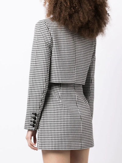Self-portrait Houndstooth Double-breasted Minidress In Black