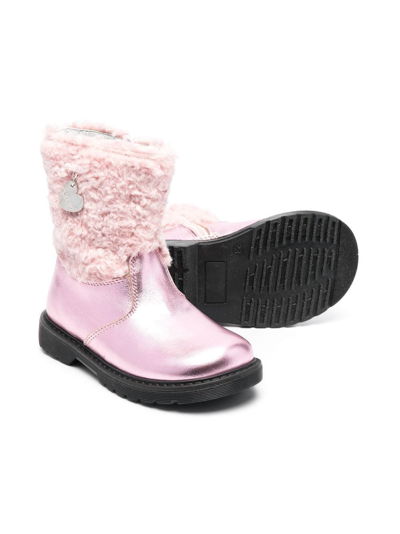 Shop Monnalisa Logo-patch Ankle Boots In Pink