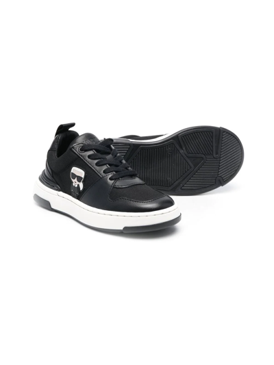 Shop Karl Lagerfeld Ikonik-karl Motif Low-top Sneakers In Black