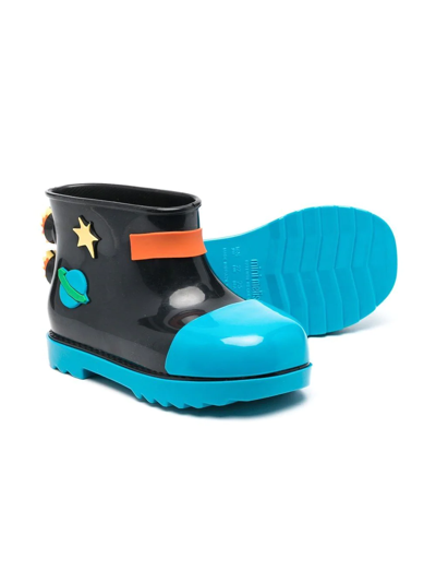 Shop Mini Melissa Patch-detail Ankle Rain Boots In Black