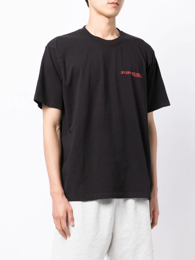 Sporty And Rich Disco Logo-print T-shirt In Black