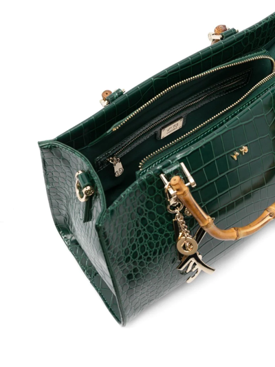 Shop V73 Bamboo Handle Tote Bag In Green