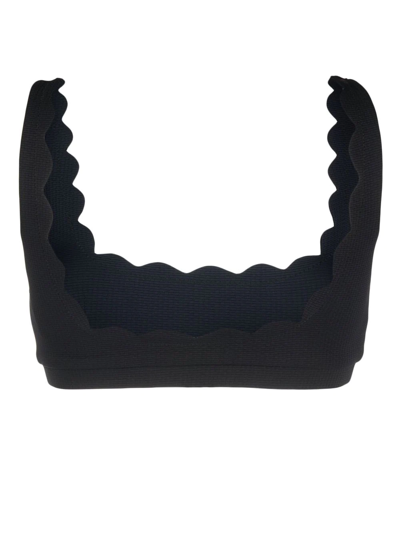 Marysia Palm Springs Scalloped Bikini Top In Black