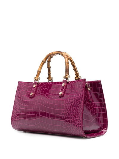 Shop V73 Bamboo Handle Tote Bag In Pink