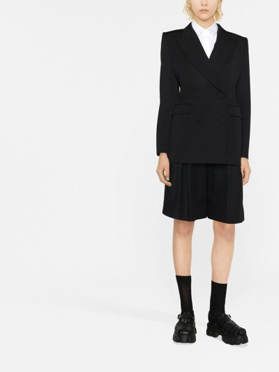 Alexander Mcqueen Double-breasted Wool Blazer In Black