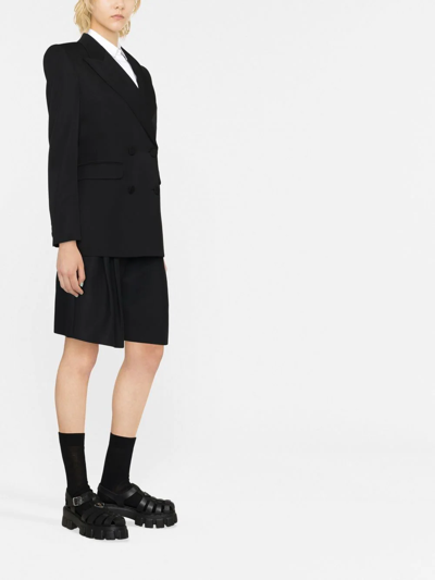 Alexander Mcqueen Double-breasted Wool Blazer In Black