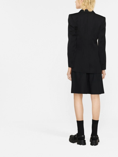 Alexander Mcqueen Double-breasted Wool Blazer In Black
