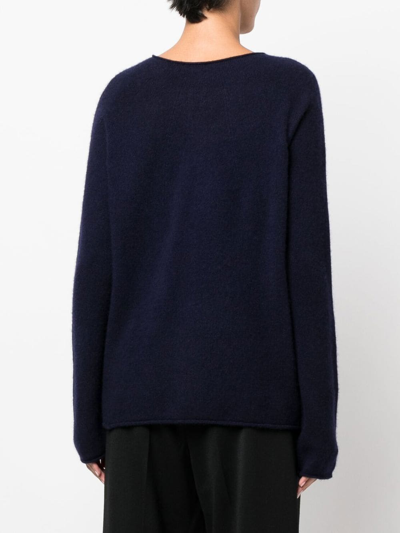 Shop Suzusan Intarsia-knit Cashmere Jumper In Blue