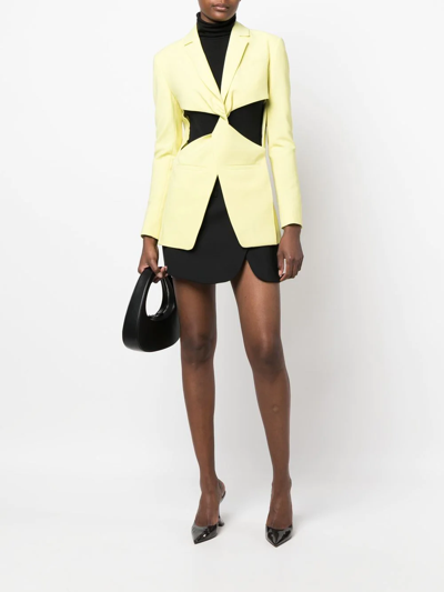 Shop Coperni Cut-out Twisted Blazer In Yellow