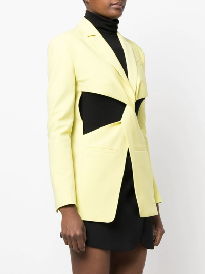 Shop Coperni Cut-out Twisted Blazer In Yellow