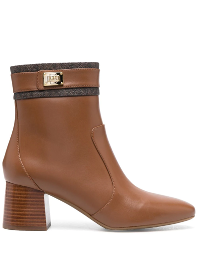 Shop Michael Michael Kors Padma Logo-plaque 60mm Boots In Brown