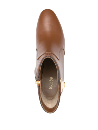 Shop Michael Michael Kors Padma Logo-plaque 60mm Boots In Brown