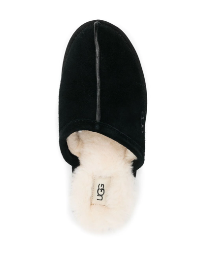 Ugg Shearling Lined Sliders In Black