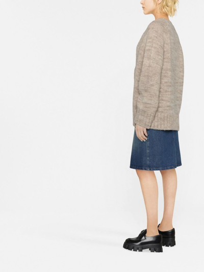 Maison Margiela Oversized Alpaca Wool-blend Cardigan In Neutrals