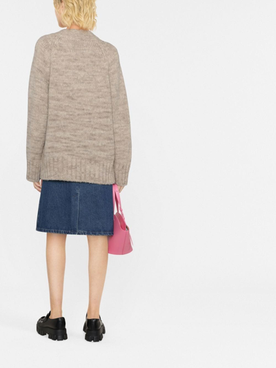 Maison Margiela Oversized Alpaca Wool-blend Cardigan In Neutrals