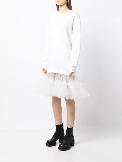 Shop Act N°1 Sweatshirt Tulle-skirt Dress In White