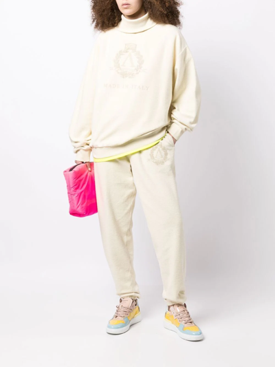 Aries Logo-print Track Pants In White