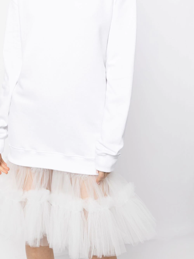 Shop Act N°1 Sweatshirt Tulle-skirt Dress In White