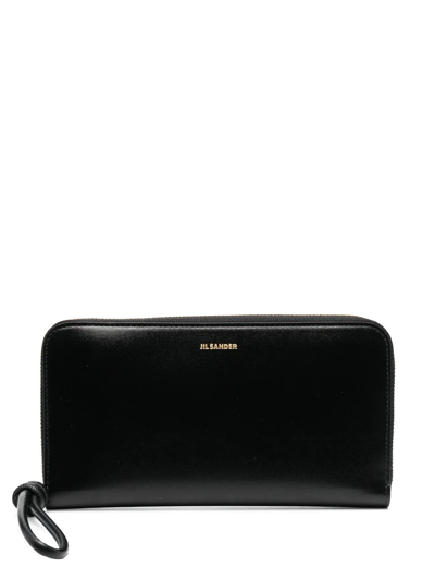 Shop Jil Sander Knot-detail Leather Purse In Black