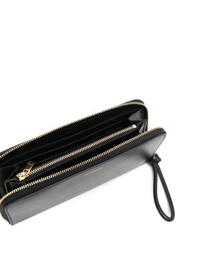 Jil Sander Knot-detail Leather Purse In Black
