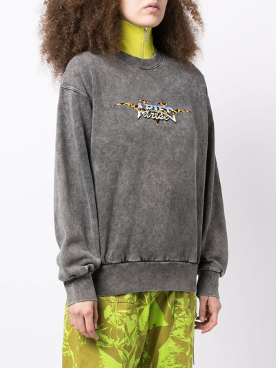 Shop Aries Chrome Desert Logo-print Sweatshirt In Grey