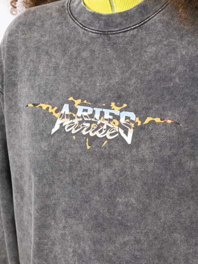 Shop Aries Chrome Desert Logo-print Sweatshirt In Grey