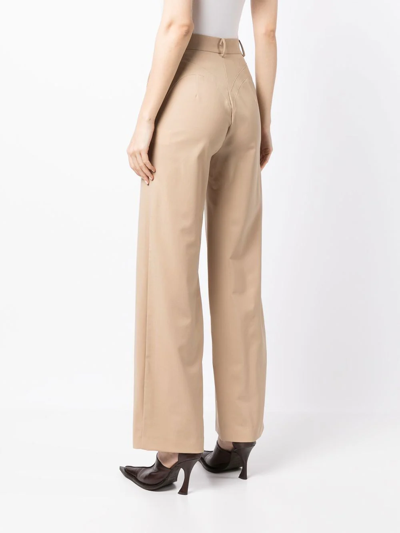 Shop Act N°1 Wide-leg Wool Trousers In Brown
