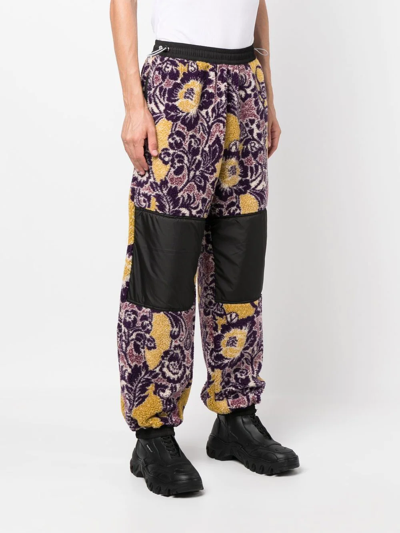 Shop Aries Floral-print Track-pants In Purple