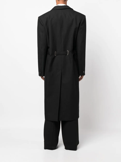 Shop Y/project Belted-waist Single-breasted Coat In Black