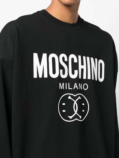 Shop Moschino Logo-print Sweatshirt In Black
