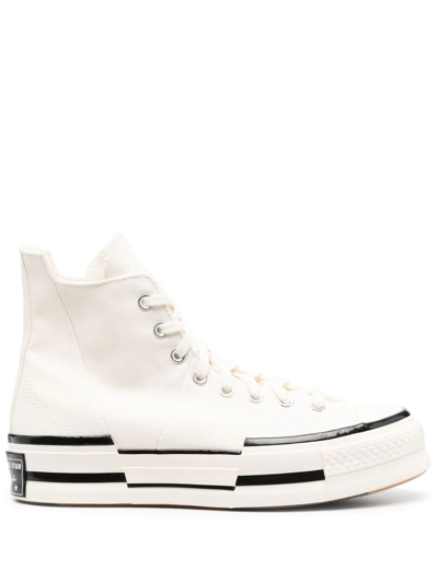Shop Converse Chuck 70 Plus Egret High-top Sneakers In White
