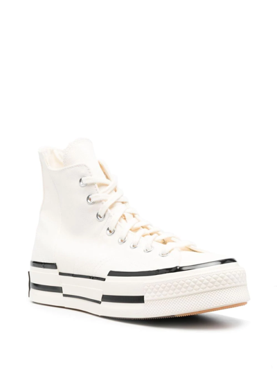 Shop Converse Chuck 70 Plus Egret High-top Sneakers In White