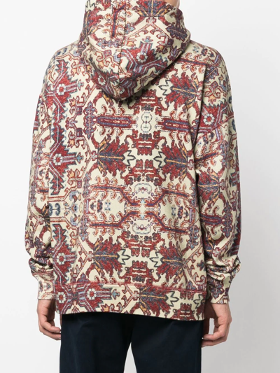 Shop Isabel Marant Abstract-pattern Cotton-blend Hoodie In Neutrals