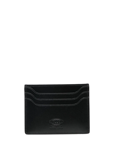 Shop Tod's Calf Leather Card Holder In Black