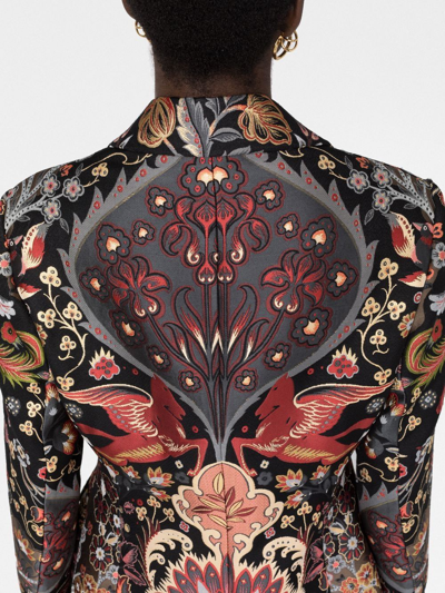 Etro Jacquard Jacket With Floral Pattern And Pegaso In Black 