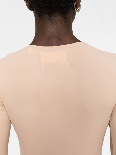 Maison Margiela Four-stitch Detail Bodysuit In Neutrals