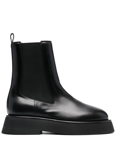 Shop Wandler Rosa Leather Ankle Boots In Black