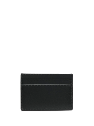 Versace Greca Goddess Crocodile-embossed Cardholder In Black