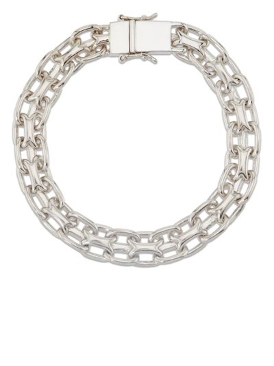 Shop Tom Wood Chain-link Clasp-fastening Bracelet In Silver