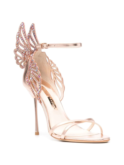 Shop Sophia Webster Heavenly Butterfly-detail Heeled Sandals In Gold