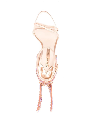 Shop Sophia Webster Heavenly Butterfly-detail Heeled Sandals In Gold
