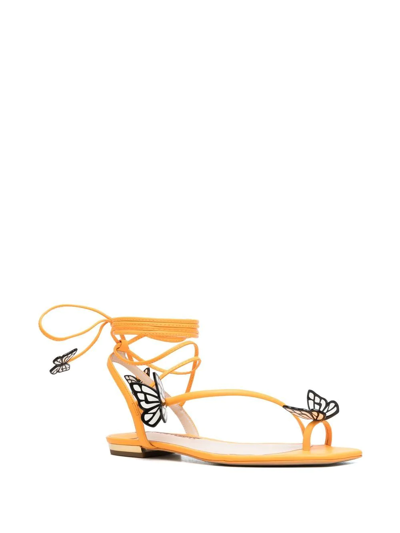 Shop Sophia Webster Vanessa Butterfly-detailed Flat Sandals In Orange