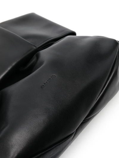 Shop Jil Sander Bow-detail Leather Crossbody Bag In Black