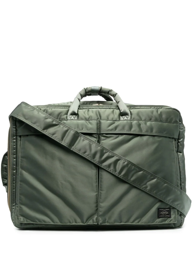 Shop Porter-yoshida & Co Logo Zipped Briefcase In Green