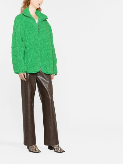 Shop Stand Studio Faux-shearling Jacket In Green